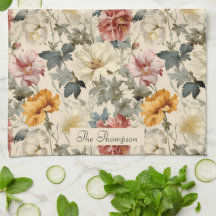 Familienname Luxus Retro Blumenstrauß Eleganter St