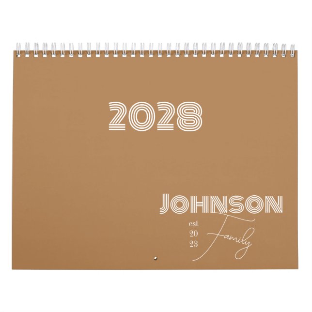 Familienname Minimalistische Typografie Kalender (Titelbild)