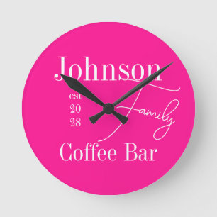 Familienname Moderne Typografie Runde Wanduhr