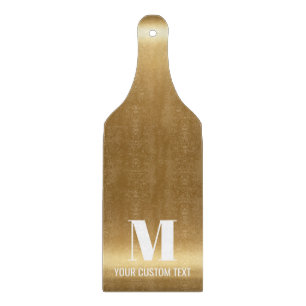 Familienname Monogramm Eleganter Gold-Metalldruck Schneidebrett