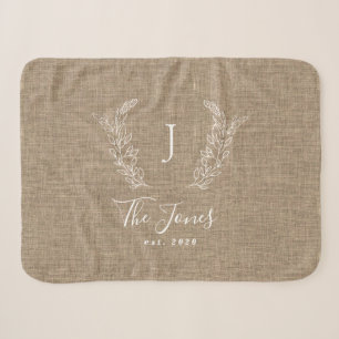 Familienname Monogramm personalisierter rustikaler Sherpadecke