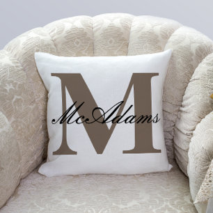 Familienname-Monogramm Zierkissen