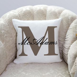 Familienname-Monogramm | Zierkissen