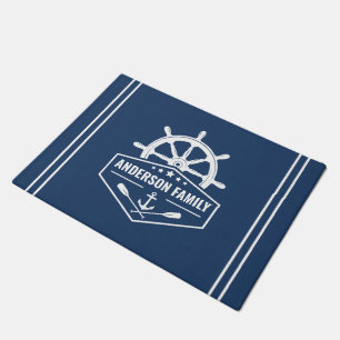 Familienname Nautical Anchor Oars Ships Helm Stars Fußmatte