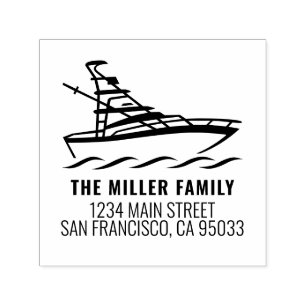 Familienname Nautical Fishing Boote Rücksendeadre Permastempel