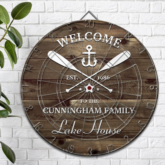 Familienname | Oars und Anker nach Kundenwunsch Dartscheibe (Von Creator hochgeladen)