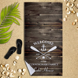 Familienname | Oars und Anker nach Kundenwunsch Strandtuch