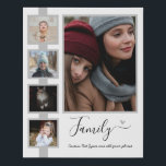 Familienname oder Name Foto Collage White Künstlicher Leinwanddruck<br><div class="desc">Schönes Family Foto Collage benutzerdefiniertes Textvorlage. Vier kleine Foto und ein großes mit benutzerdefinierten Textoptionen. Andere Farben sind im Shop erhältlich. Die Vorlage funktioniert am besten bei ähnlich geformten Produkten. Großartiges Haus Erwärmung Geschenk oder einfach jeden Tag Dekoration.Weiß</div>