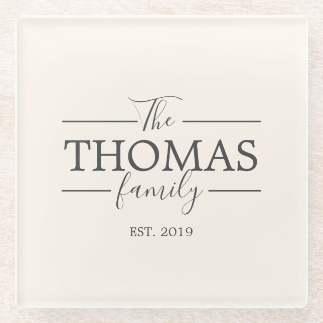 Familienname Personalisiert Nachname Untersetzer H (Vorderseite)