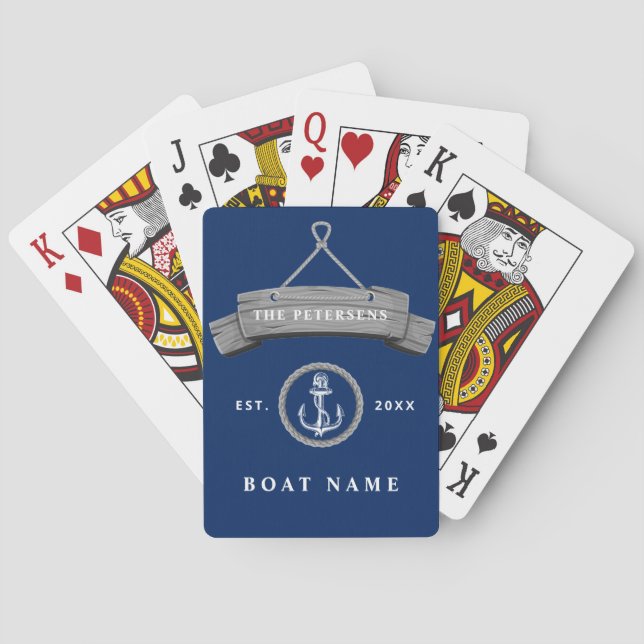 Familienname personalisierter Name der nautischen  Spielkarten (Rückseite)
