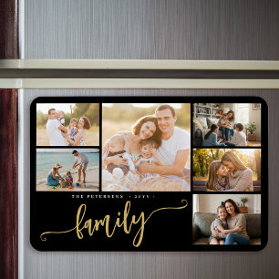 Familienname personalisiertes 6-Foto-Collage Magnet