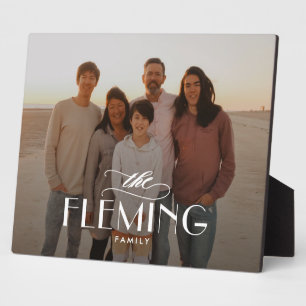 Familienname Personalisiertes Foto Desktop Plaque Fotoplatte