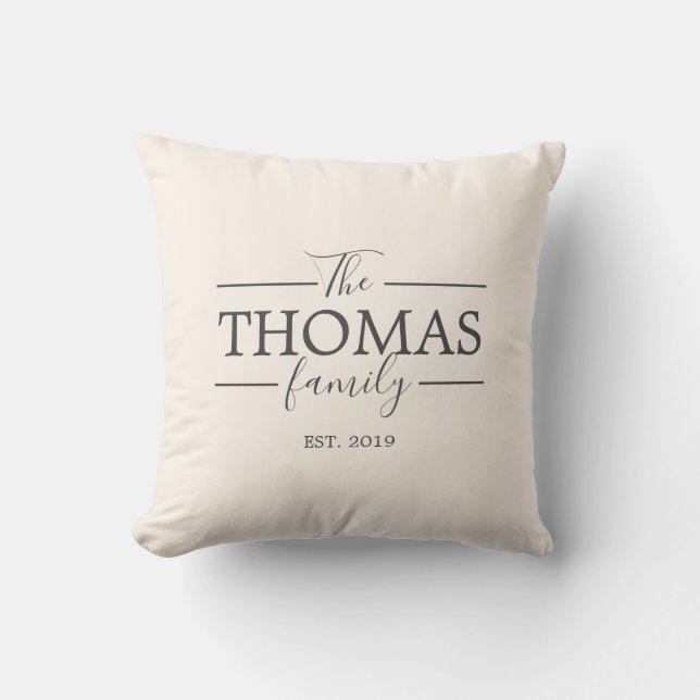 Familienname Pillow Jahrestag Hochzeitsgeschenk Kissen (Vorderseite)