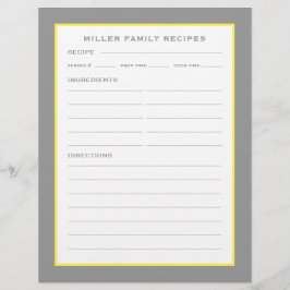 Familienname + Rezepte | Einfach Graugelb & Weiß