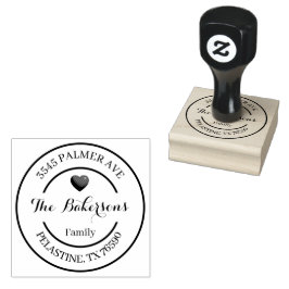 Familienname Rücksendeadresse rundes Logo Gummistempel