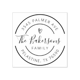Familienname Rücksendeadresse rundes Logo Selbstfa Gummistempel
