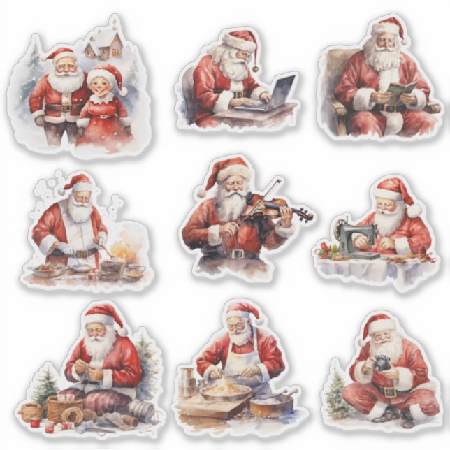 Familienname Santa Claus Aufkleber (Vorderseite)