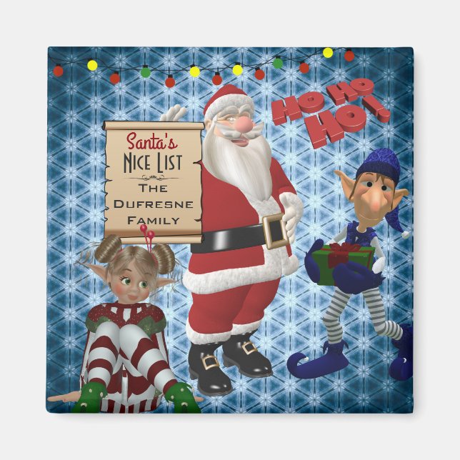 Familienname "Santa's Nice List" hinzufügen Magnet (Vorne)