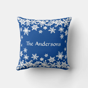 Familienname Schneeplatz wie Zuhause Snowflake Kissen