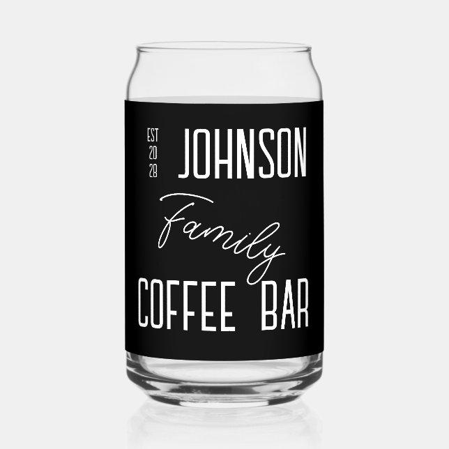 Familienname Schwarzer und Weißer Kaffee Dosenglas (Vorderseite)
