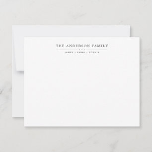 Familienname Script Silver Gray Typogray Schriftar Mitteilungskarte