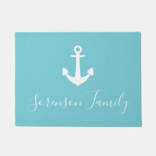 Familienname-Seeanker Fußmatte