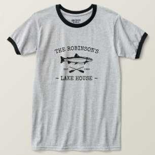 Familienname Seehaus Rustikale Fischfrüchte Schwa T-Shirt