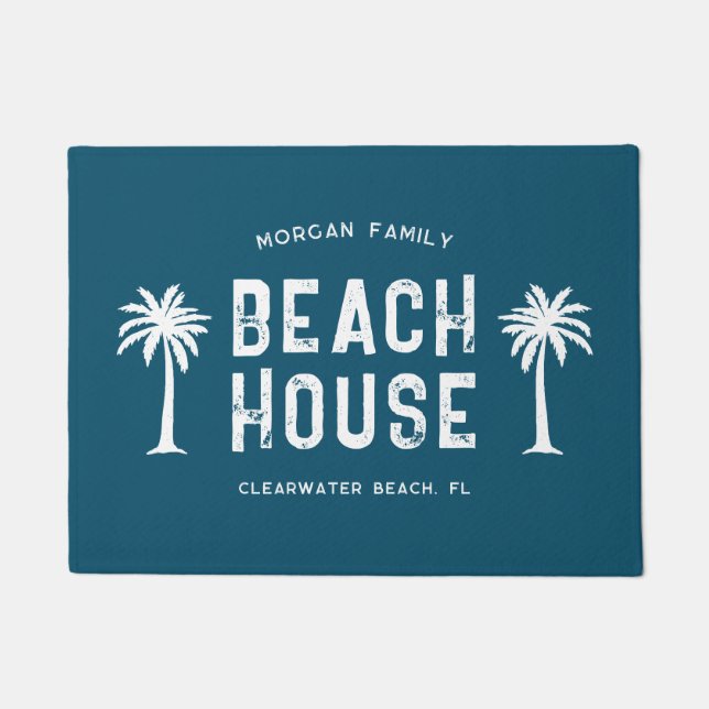 Familienname Sommerferien Beach House Fußmatte (Vorderseite)