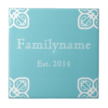 Familienname: Spanisch Weiß auf blau