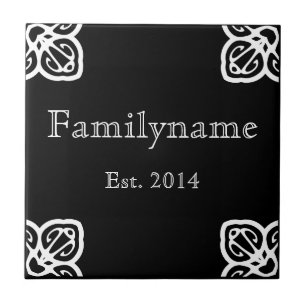 Familienname: Spanisch Weiß auf der blauen Kerami Fliese