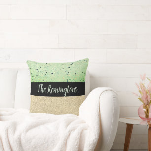 Familienname Terrazzo Funkelnd Throw Pillow Kissen