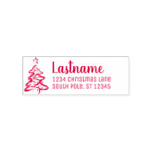 Familienname und Rücksendeadresse Weihnachtsbaum