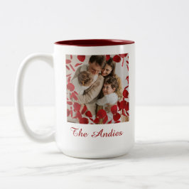 Familienname United Fototasse Zweifarbige Tasse