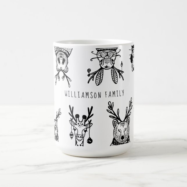Familienname von Weihnachtswald Kaffeetasse (Mittel)