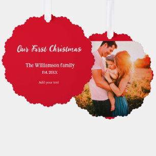Familienname Weihnachten Urlaub Erntedank Jahr und Ornament Karte