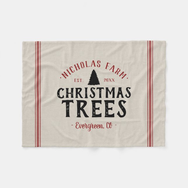 Familienname Weihnachtsbaum Bauernhof Getreidesack Fleecedecke (Vorderseite (Horizontal))