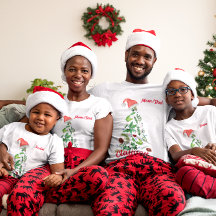 Familienname Weihnachtsbaum Santa T - Shirt