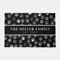 Familienname | Welpe Hund drucken schwarz & weiß
