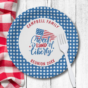 Familienname Wiedersehen 4. Juli Stars Patriotic Pappteller