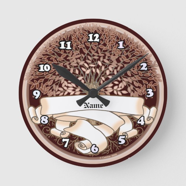 Familiennamen Runde Wanduhr (Vorderseite)
