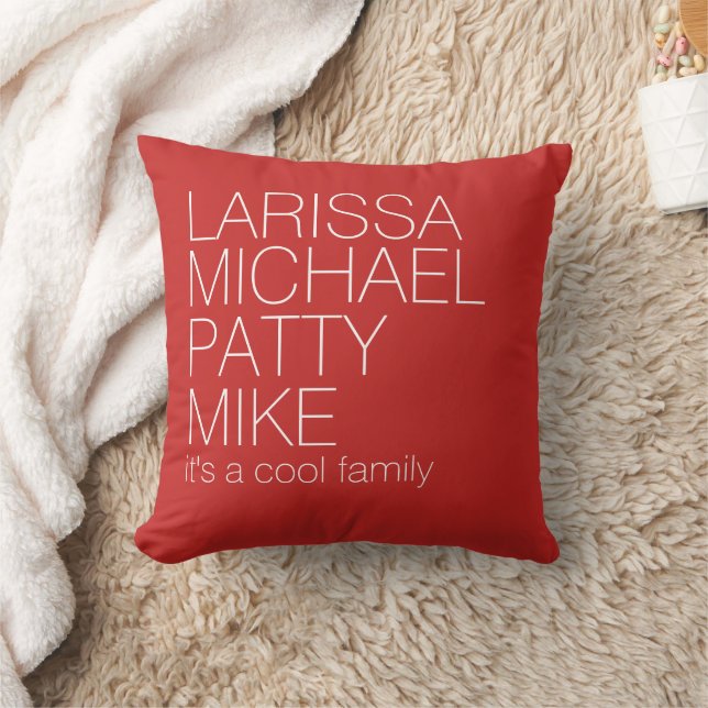 Familiennamen Typografie RED Kissen (Decke)
