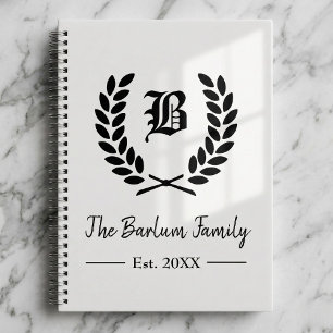 Familiennamens-Monogramm Spiralblock Notizbuch