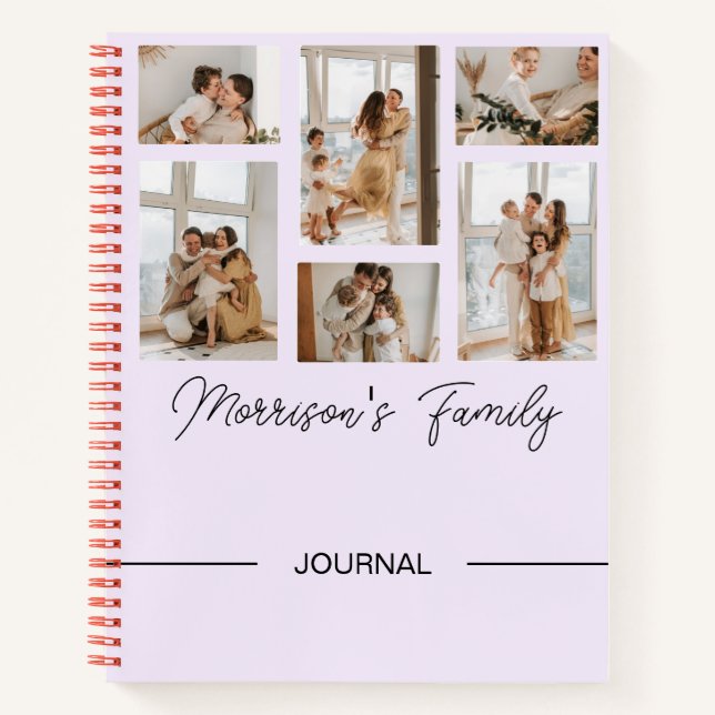 Familiennotebook mit Foto-Collage zum Personalisie Notizbuch (Vorderseite)