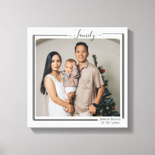 Familienpersonalierte Foto- und Text-Typografie-Le Leinwanddruck