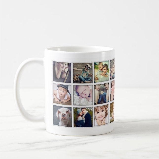Familienportrait FotoCollage Tasse für Großeltern (Links)