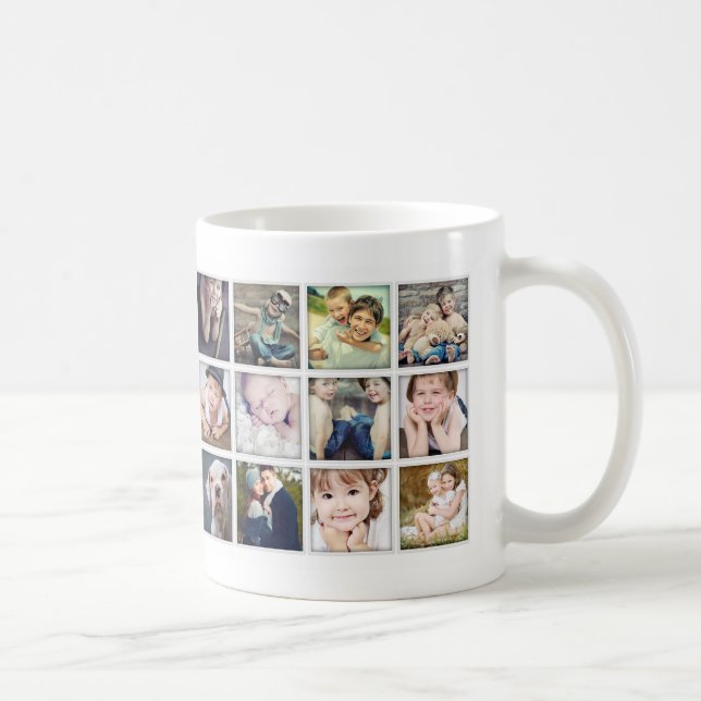 Familienportrait FotoCollage Tasse für Mama (Rechts)