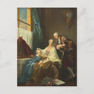 Familienportrait von François-Hubert Drouais Postkarte