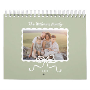 Familienporträt-Schleifenband-Foto-Kalender Kalender