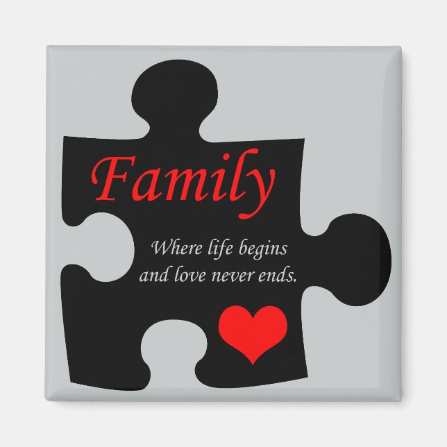 Familienpuzzle Magnet (Vorne)