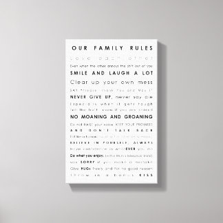 Familienregeln Leinwanddruck